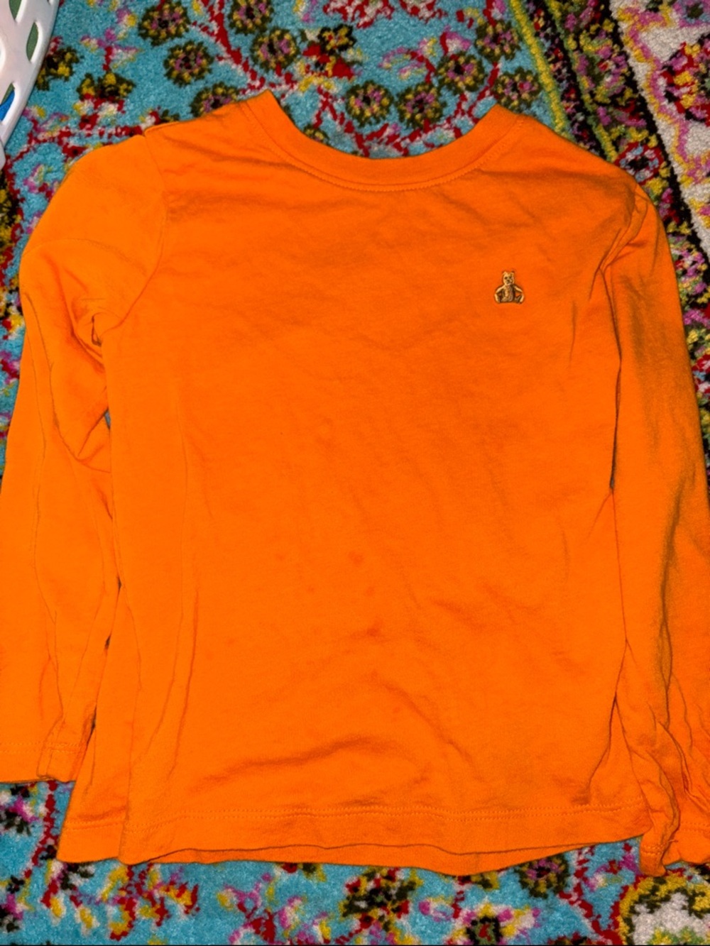 3/$15! Kids size 5 GAP Orange Long Sleeve Tee with Small Bear Patch